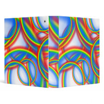 Rainbow Circles Modern Binder by zeena2 Rainbow Circles Modern Binder