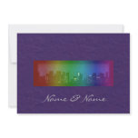 Rainbow Cityscape Purple Background LGBT Wedding invitations