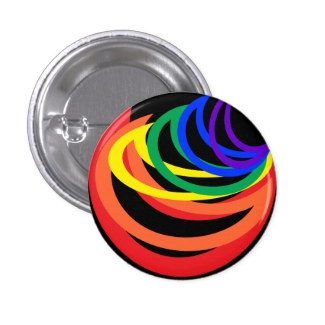 Rainbow Color Abstract Crescent Button