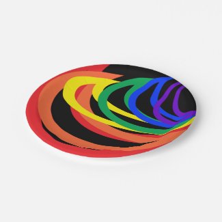 Rainbow Color Crescent 7 Inch Paper Plate