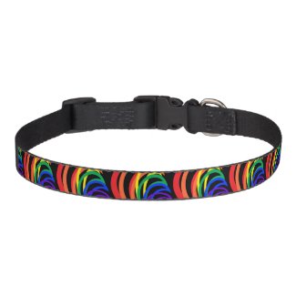 Rainbow Color Crescent Abstract Dog Collar