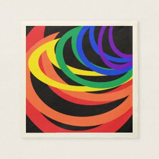 Rainbow Color Crescents Pattern Paper Napkins