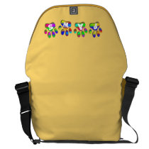 Rainbow Color Paw Prints Large Rickshaw Messenger Messenger Bags  at Zazzle