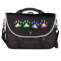 Rainbow Color Paw Prints Rickshaw Bag Laptop Bag at Zazzle