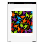 rainbow colored background with leaves iPad 3 skins