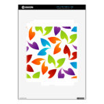 rainbow colored background with leaves decal for iPad 2