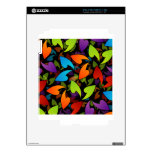 rainbow colored background with leaves iPad 2 decals