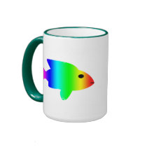 Rainbow Colored Fish Mug by fishlore Rainbow Colored Fish Mug