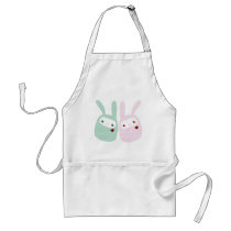 Rainbow Colored Gumdrop Bunnies aprons