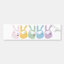 Rainbow Colored Gumdrop Bunnies Bumper Stickers