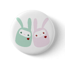 Rainbow Colored Gumdrop Bunnies buttons
