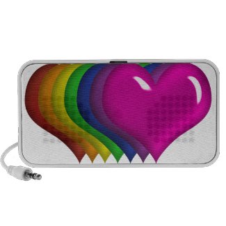 Rainbow Colored Hearts Doodle Mini Speaker doodle