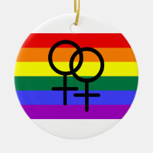 Rainbow Colored Lesbian Pride Flag Christmas Tree Ornament
