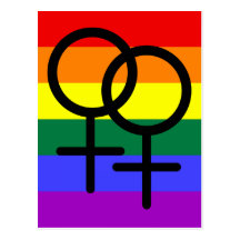 Rainbow Colored Lesbian Pride Flag Post Card