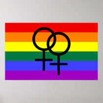 Rainbow Colored Lesbian Pride Flag Poster