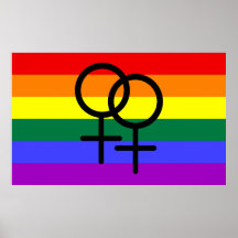 Rainbow Colored Lesbian Pride Flag Poster
