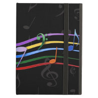 Rainbow Colored Music Notes iPad Cover