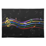 Rainbow Colored Music Notes Place Mats