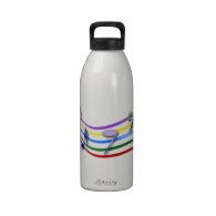 Rainbow Colored Music Notes Reusable Water Bottles