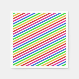 Rainbow Colored Paper Napkins Standard Cocktail Napkin