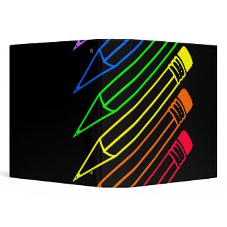 Rainbow Colored Pencils Designed Binder binder