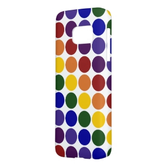 Rainbow Colored Polka Dots on White Case