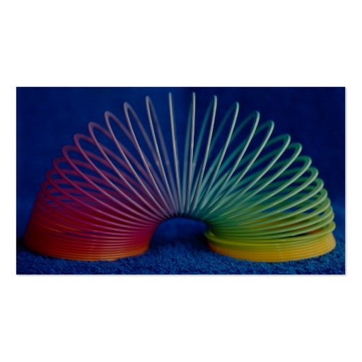 Rainbow-colored slinky toy business card templates (back side)