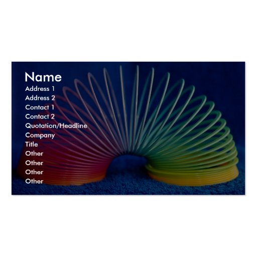 Rainbow-colored slinky toy business card templates