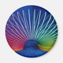 Rainbow-colored slinky toy magnets