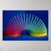 Rainbow-colored slinky toy print