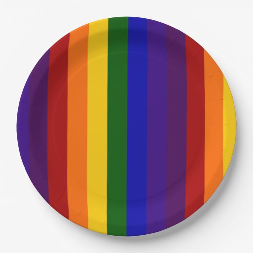 Rainbow Colored Stripes Paper Plate Zazzle