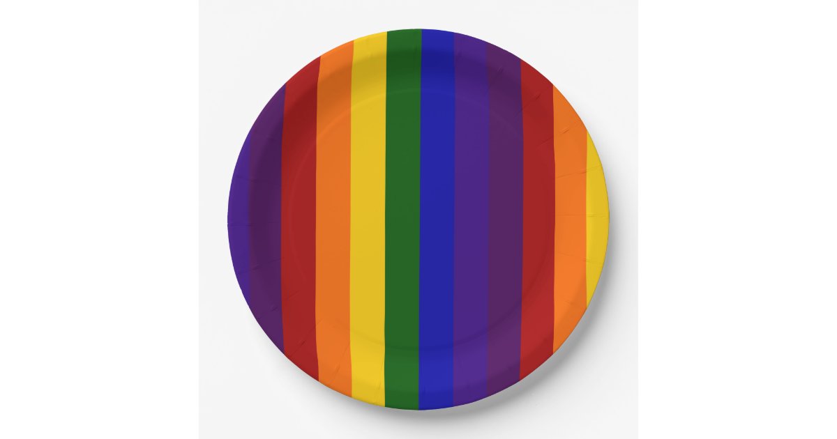 Rainbow Colored Stripes Paper Plate Zazzle