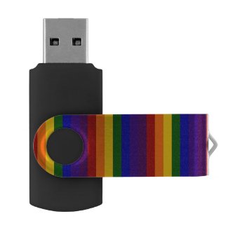 Rainbow Colored Stripes Swivel USB 3.0 Flash Drive