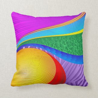 Rainbow Colors Abstract FantasyPillow Throw Pillow
