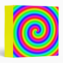 Rainbow Colors. Bright and Colorful Spiral. Vinyl Binders
