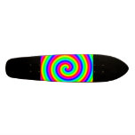 Rainbow Colors. Bright and Colorful Spiral. Custom Skate Board