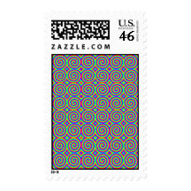 Rainbow Colors. Bright and Colorful Spirals. Postage Stamps