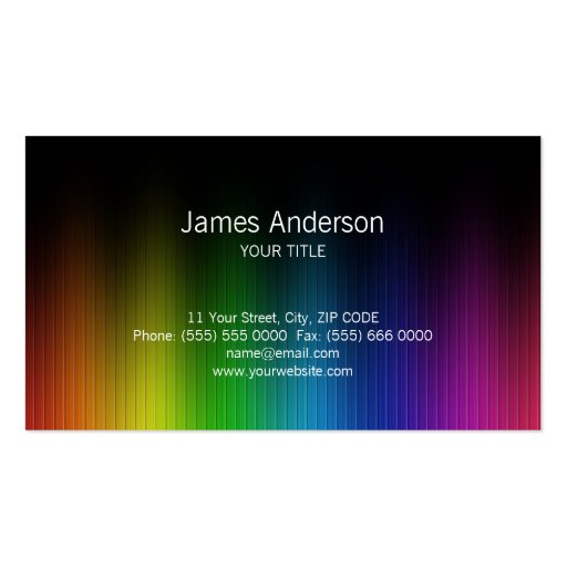 Rainbow Colors business card (front side)
