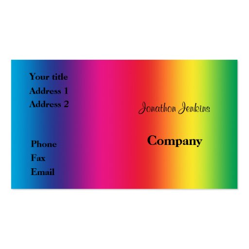 Rainbow colors business card template