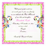 Rainbow colors flourish & Star of David damask Invite