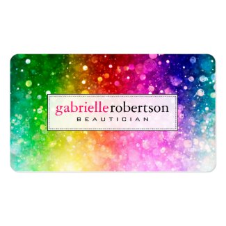 Rainbow Colors Glitter And Sparkles Double-Sided Standard Business Cards (Pack Of 100)