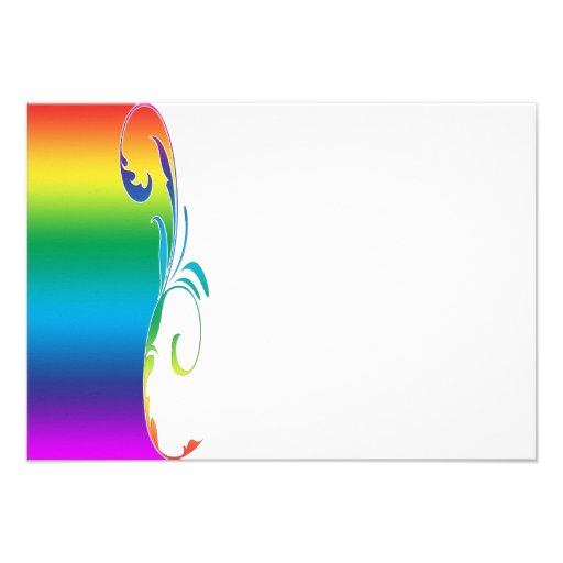 Rainbow Colors Scrolled Wedding Reply Card