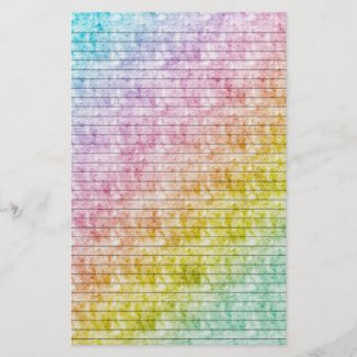 Rainbow Colors Stationery w/ Optional Lines