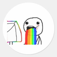 Rainbow computer face round stickers