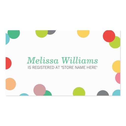 Rainbow Confetti Baby Shower Registry Insert Card Business Card Templates