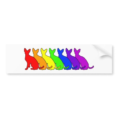 Rainbow Cornish Rex Bumper Sticker by catwiregifts