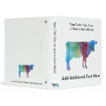 Rainbow Cow With Customizable Text Vinyl Binder
