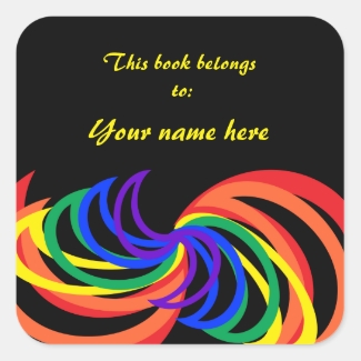 Rainbow Crescent Abstract Colors Bookplate