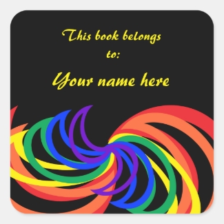 Rainbow Crescent Abstract Colors Bookplate