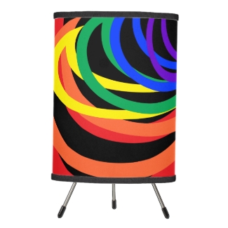 Rainbow Crescent Abstract Pattern Tripod Lamp